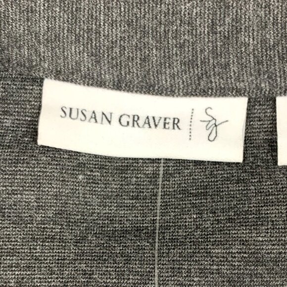 Susan Graver Ponte Knit Long-Line Blazer/Jacket with Faux Leather Trim Women's 4 - Picture 6 of 8